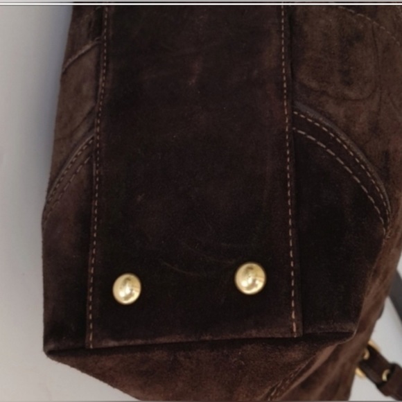Coach 10442 Suede Tote Shoulder Handbag - Picture 5 of 12